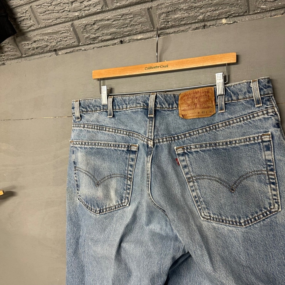 Levi Strauss 550 Relaxed Fit Jeans Mens W40 L30 Light Wash Denim